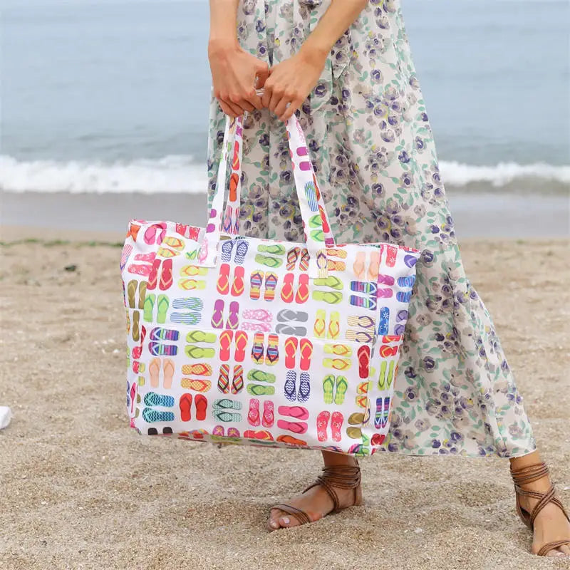 Summer-Tote™ | Borsa da Spiaggia Impermeabile in Oxford di Grande Capacità - Tasche Esterne per Accessori