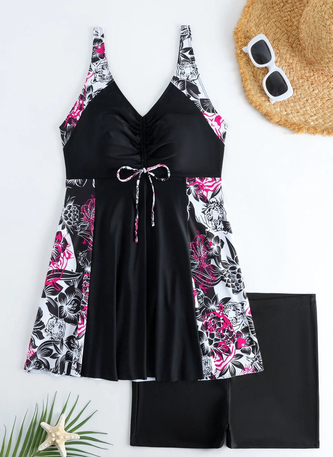 BeautyCurve™ Plus | Costume Modellante "Armonia Tropicale" - 8 Varianti di colore | Comfort Totale XL-5XL