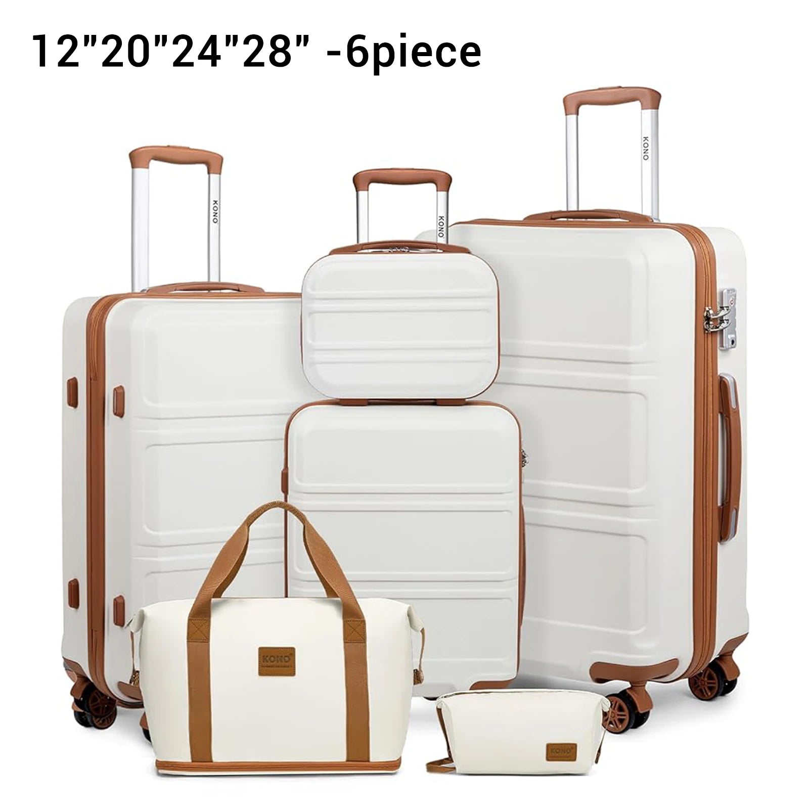 Globtreater™ Set | Kit Bagagli Coordinati Rigidi con Beauty Case e Organizer - Set Valigie Trolley 2/4/6 Pezzi