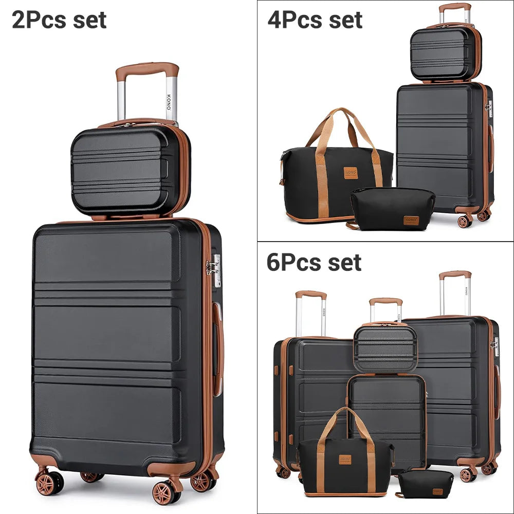Globtreater™ Set | Kit Bagagli Coordinati Rigidi con Beauty Case e Organizer - Set Valigie Trolley 2/4/6 Pezzi