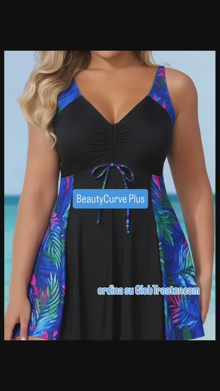 BeautyCurve™ Plus | Costume Modellante "Armonia Tropicale" - 8 Varianti di colore | Comfort Totale XL-5XL